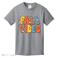 Fall Vibes Retro Groovy Cute Kids T-Shirt thumb 0