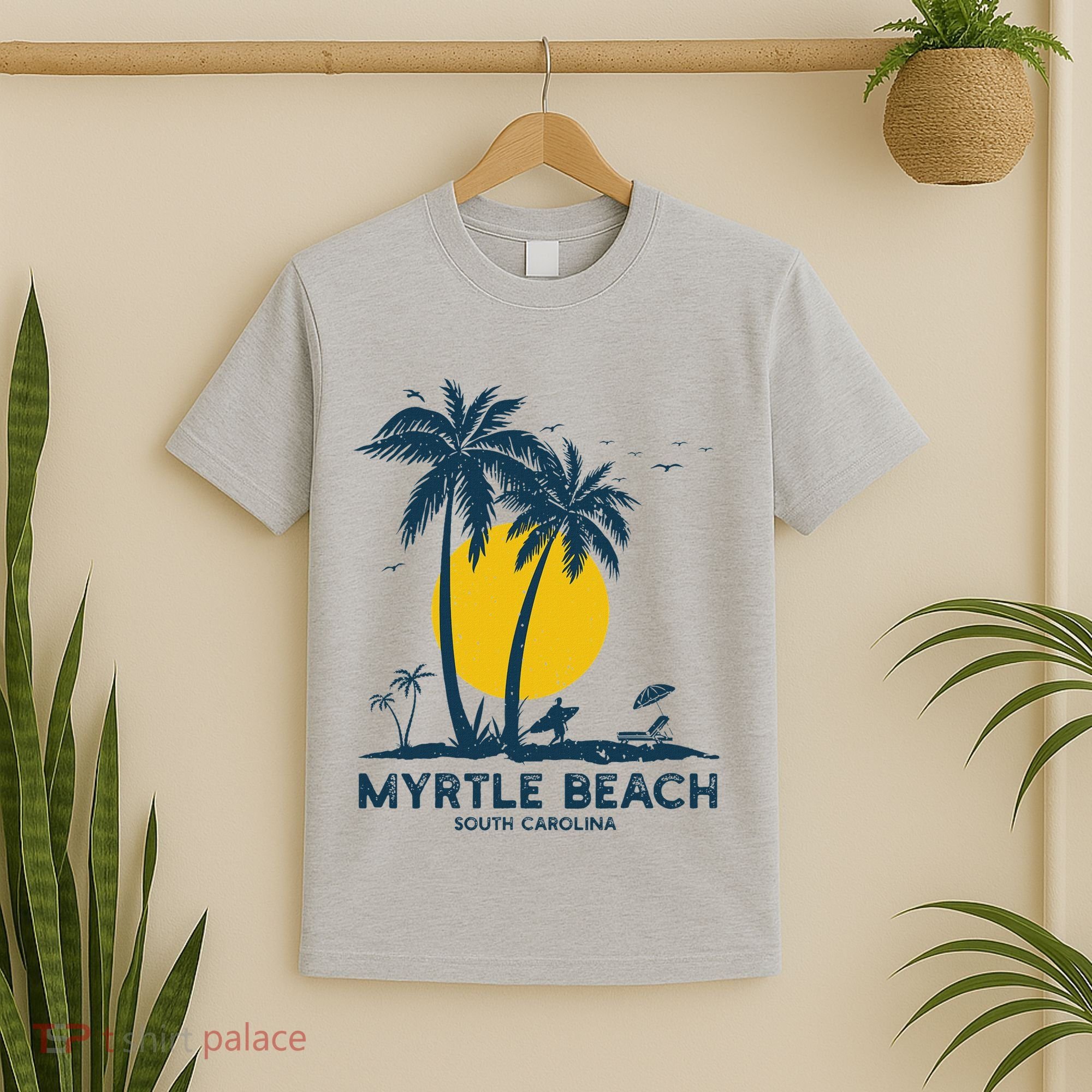 Family Vacation Retro Sunset South Carolina Myrtle Beach T-Shirt