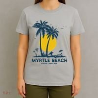 Family Vacation Retro Sunset South Carolina Myrtle Beach T-Shirt thumb 4