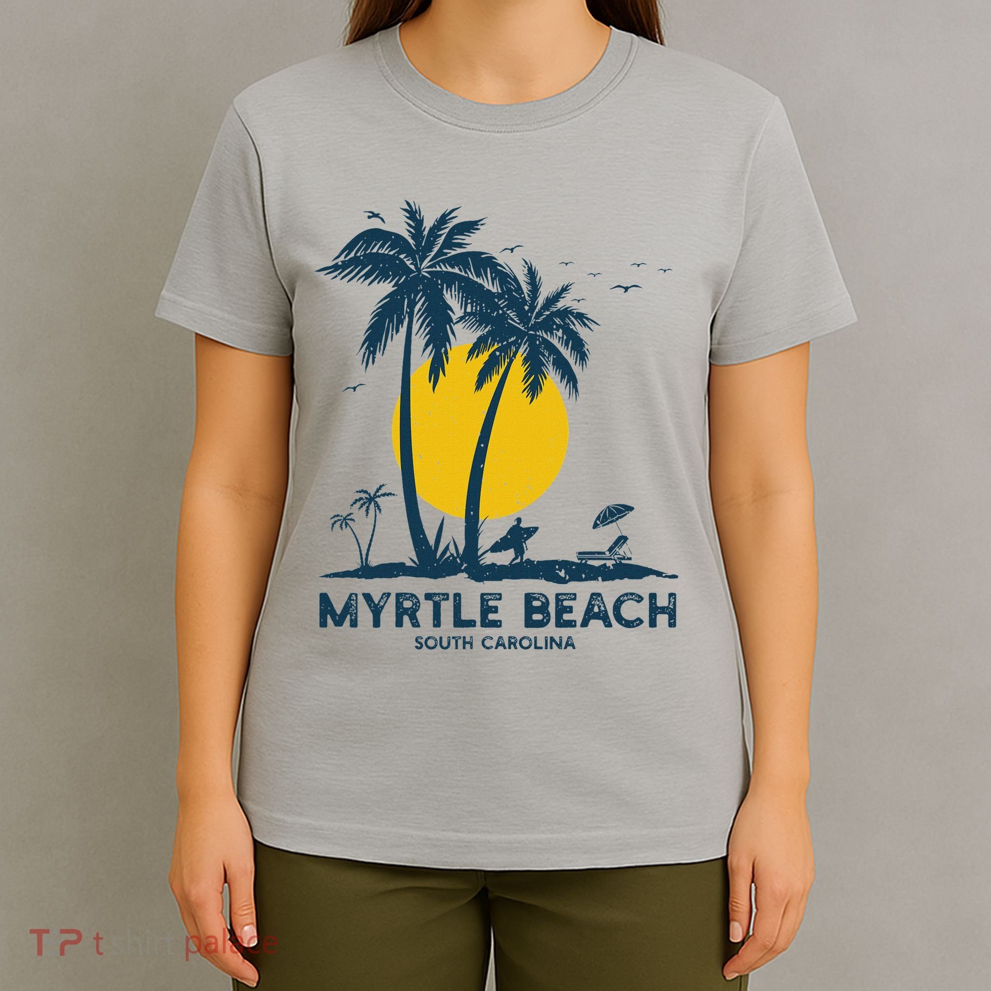 Family Vacation Retro Sunset South Carolina Myrtle Beach T-Shirt