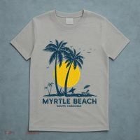 Family Vacation Retro Sunset South Carolina Myrtle Beach T-Shirt thumb 5