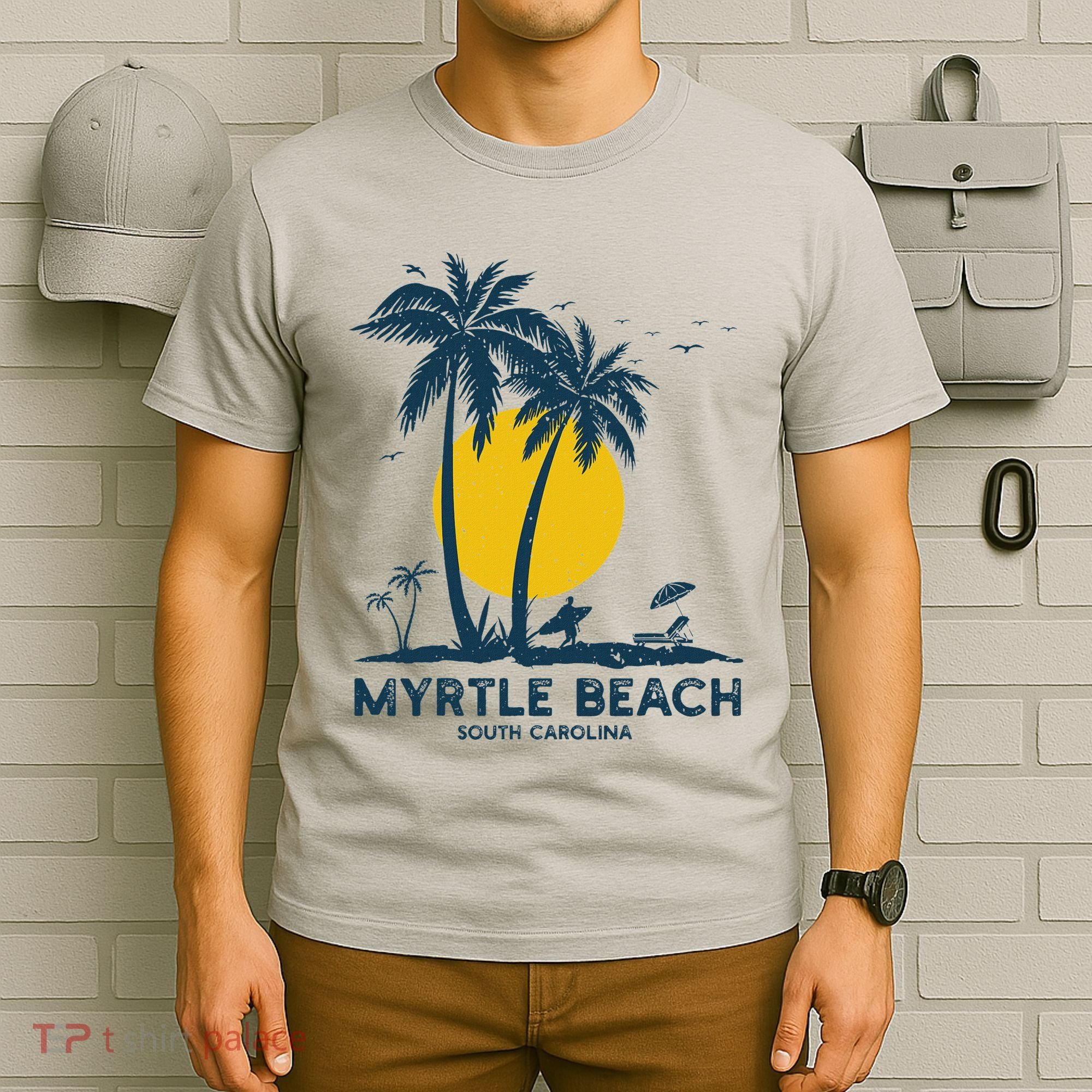 Family Vacation Retro Sunset South Carolina Myrtle Beach T-Shirt