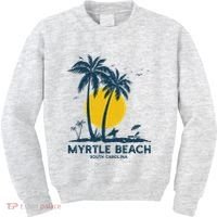 Family Vacation Retro Sunset South Carolina Myrtle Beach Kids Sweatshirt thumb 0
