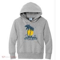 Family Vacation Retro Sunset South Carolina Myrtle Beach Kids Hoodie thumb 0