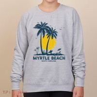 Family Vacation Retro Sunset South Carolina Myrtle Beach Women's Sweatshirt thumb 0