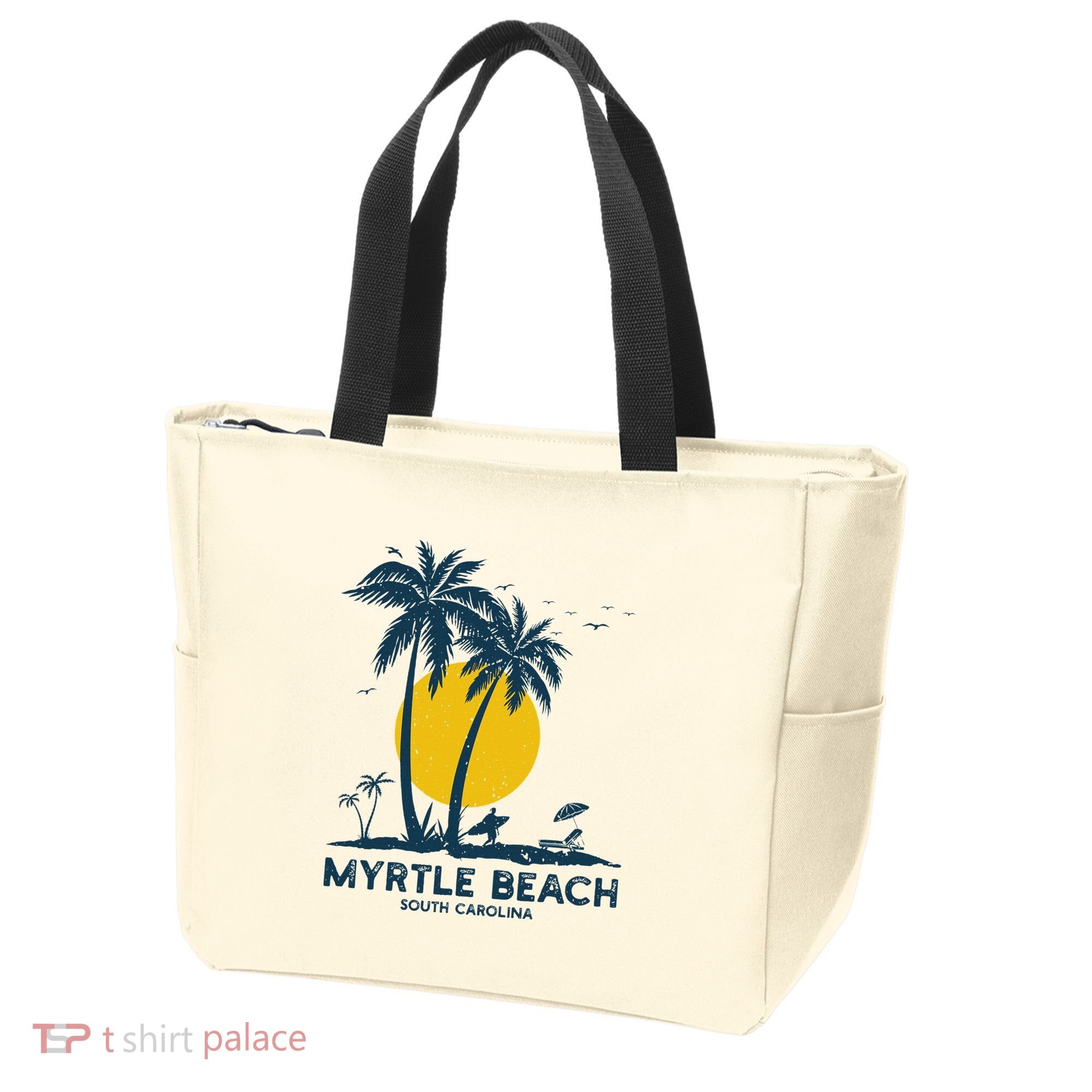 Family Vacation Retro Sunset South Carolina Myrtle Beach Tote Bag