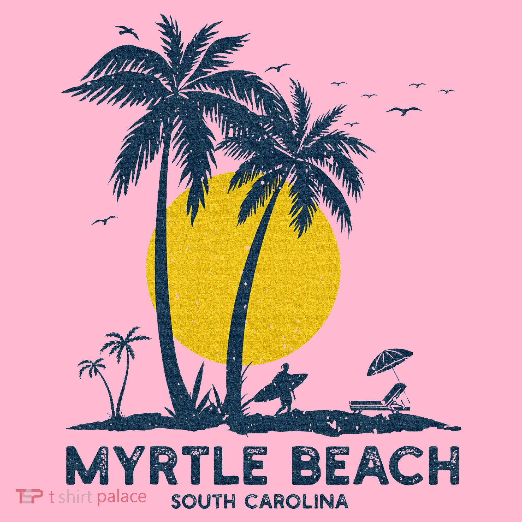 Family Vacation Retro Sunset South Carolina Myrtle Beach Coaster