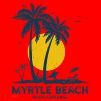 Family Vacation Retro Sunset South Carolina Myrtle Beach Santa Hat thumb 1
