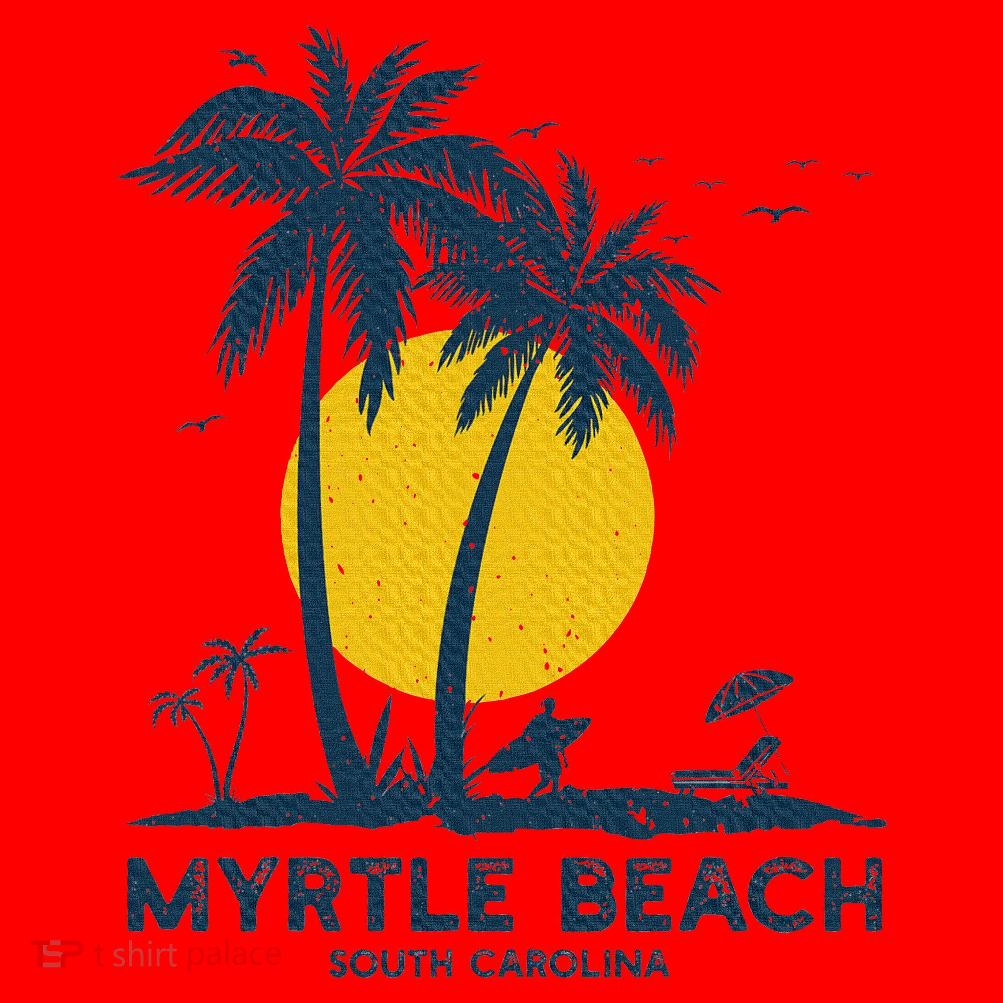 Family Vacation Retro Sunset South Carolina Myrtle Beach Santa Hat