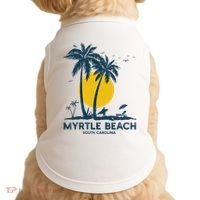 Family Vacation Retro Sunset South Carolina Myrtle Beach Doggie Tank thumb 0