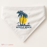 Family Vacation Retro Sunset South Carolina Myrtle Beach USA-Made Doggie Bandana thumb 0