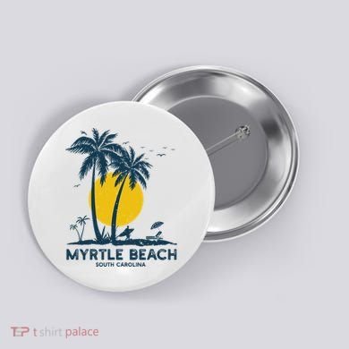 Family Vacation Retro Sunset South Carolina Myrtle Beach Button