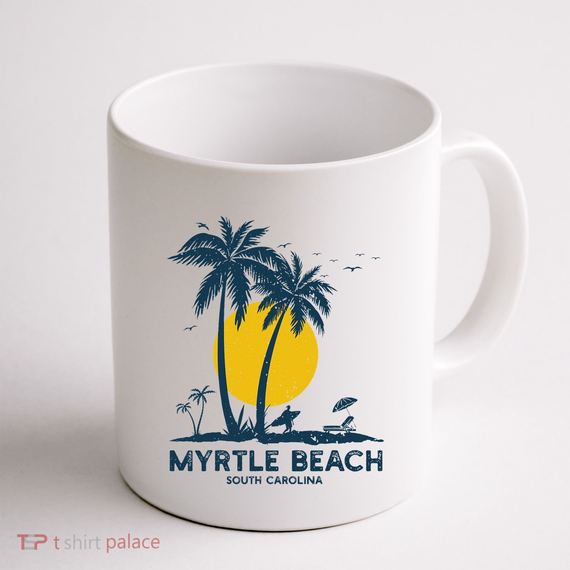 Family Vacation Retro Sunset South Carolina Myrtle Beach Coffee Mug