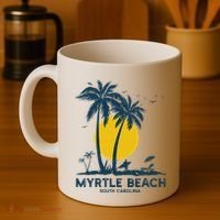 Family Vacation Retro Sunset South Carolina Myrtle Beach Coffee Mug thumb 4