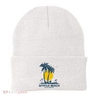 Family Vacation Retro Sunset South Carolina Myrtle Beach Beanie thumb 0