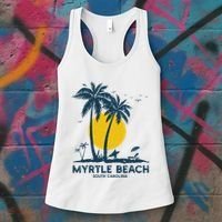 Family Vacation Retro Sunset South Carolina Myrtle Beach Women's Tank Top thumb 3