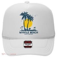 Family Vacation Retro Sunset South Carolina Myrtle Beach Hat thumb 0