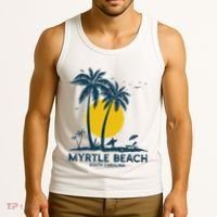 Family Vacation Retro Sunset South Carolina Myrtle Beach Tank Top thumb 3