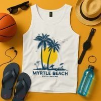 Family Vacation Retro Sunset South Carolina Myrtle Beach Tank Top thumb 4
