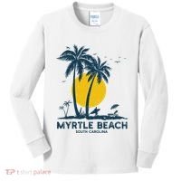 Family Vacation Retro Sunset South Carolina Myrtle Beach Kids Long Sleeve Shirt thumb 0