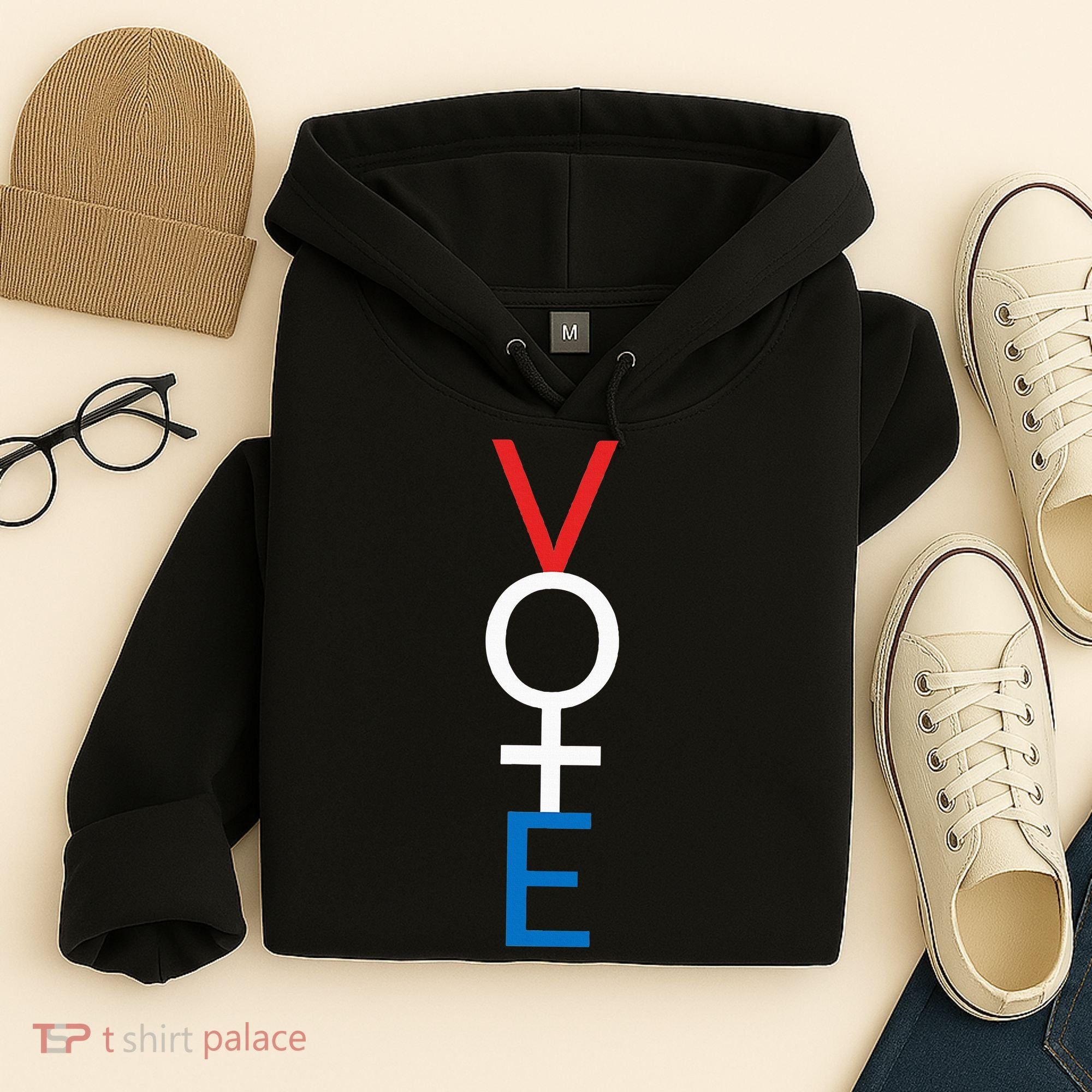 Feminist Vote Red White Blue Voting Hoodie
