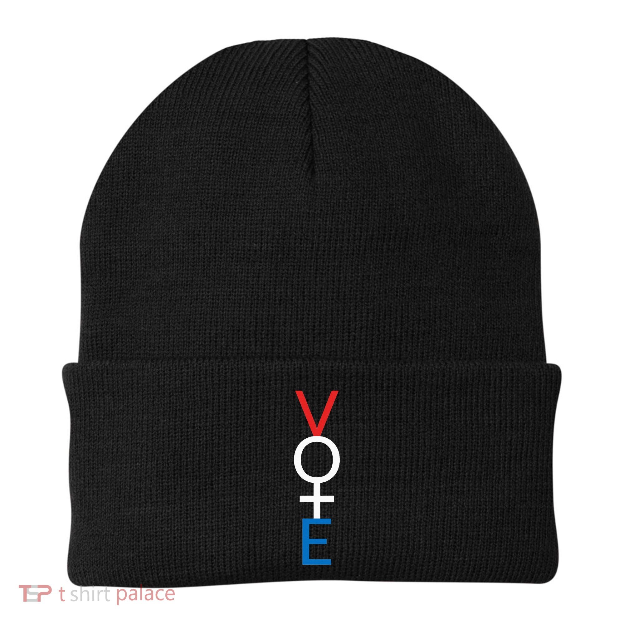 Feminist Vote Red White Blue Voting Beanie