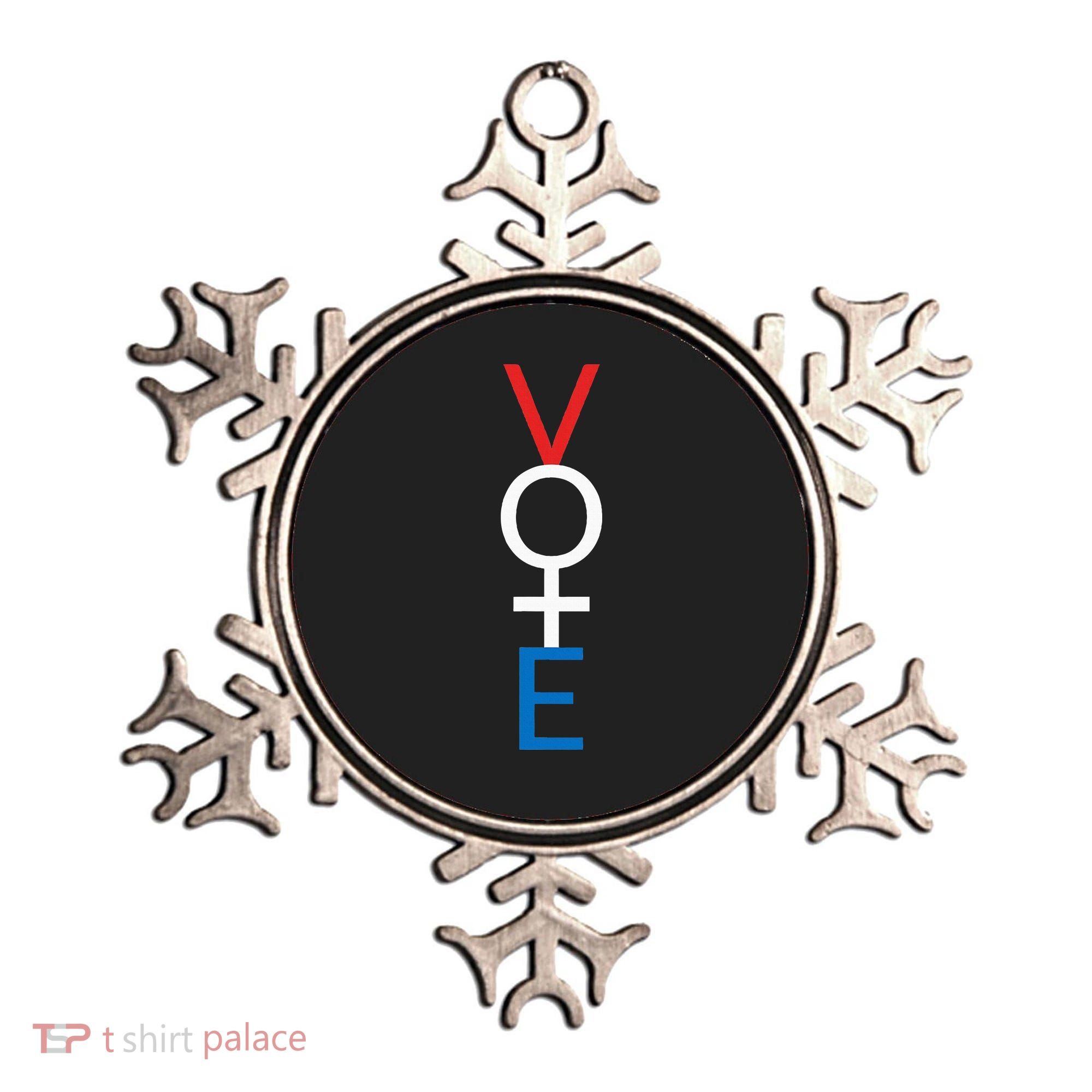 Feminist Vote Red White Blue Voting Ornament