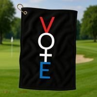 Feminist Vote Red White Blue Voting Golf Towel thumb 1