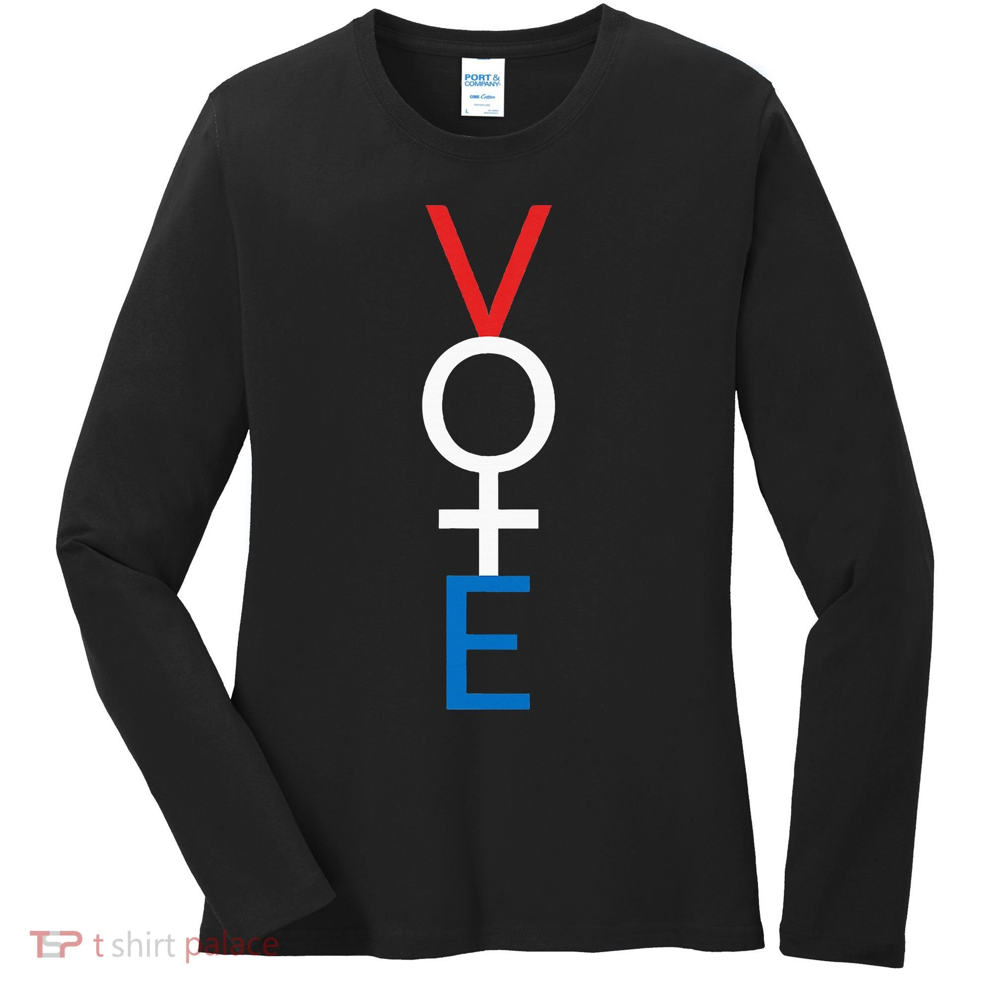 Feminist Vote Red White Blue Voting Women's Long Sleeve Shirt