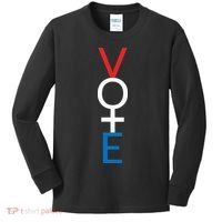 Feminist Vote Red White Blue Voting Kids Long Sleeve Shirt thumb 0