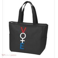 Feminist Vote Red White Blue Voting Tote Bag thumb 3