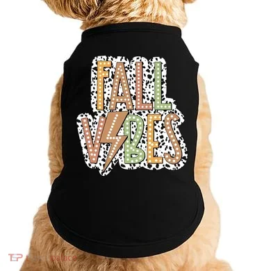 Fall Vibes Retro Autumn Patterns Doggie Tank
