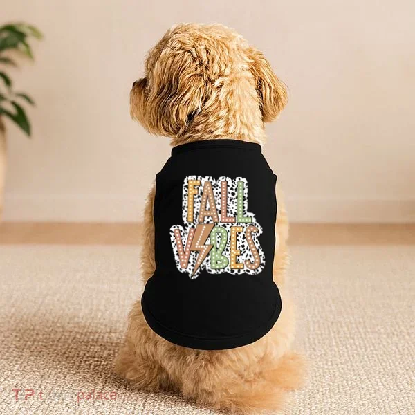 Fall Vibes Retro Autumn Patterns Doggie Tank