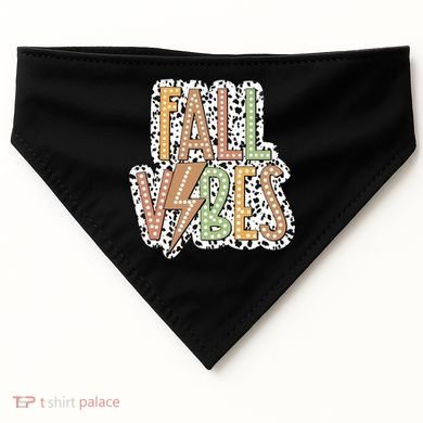 Fall Vibes Retro Autumn Patterns USA-Made Doggie Bandana