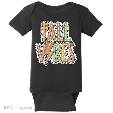 Fall Vibes Retro Autumn Patterns Baby Bodysuit