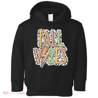 Fall Vibes Retro Autumn Patterns Toddler Hoodie