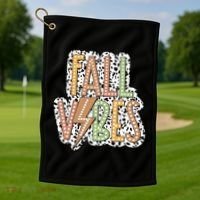 Fall Vibes Retro Autumn Patterns Golf Towel thumb 1