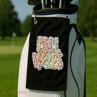 Fall Vibes Retro Autumn Patterns Golf Towel thumb 2