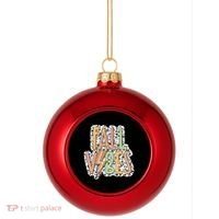 Fall Vibes Retro Autumn Patterns Plastic Christmas Ball Ornament thumb 0