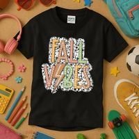 Fall Vibes Retro Autumn Patterns Kids T-Shirt thumb 3