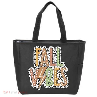 Fall Vibes Retro Autumn Patterns Tote Bag