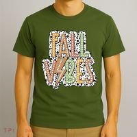 Fall Vibes Retro Autumn Patterns T-Shirt thumb 3