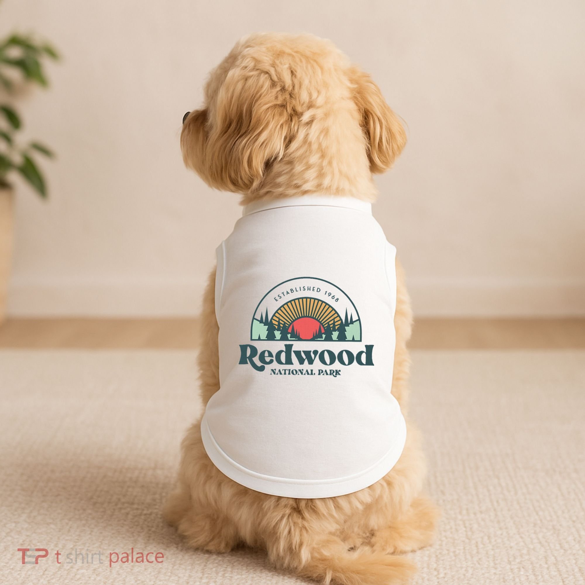 Family Vacation Retro Redwood National Park Doggie Tank