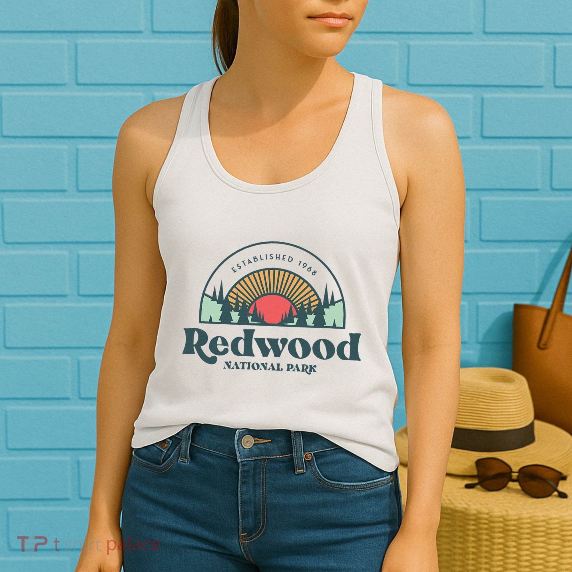 Family Vacation Retro Redwood National Park Women's Tank Top