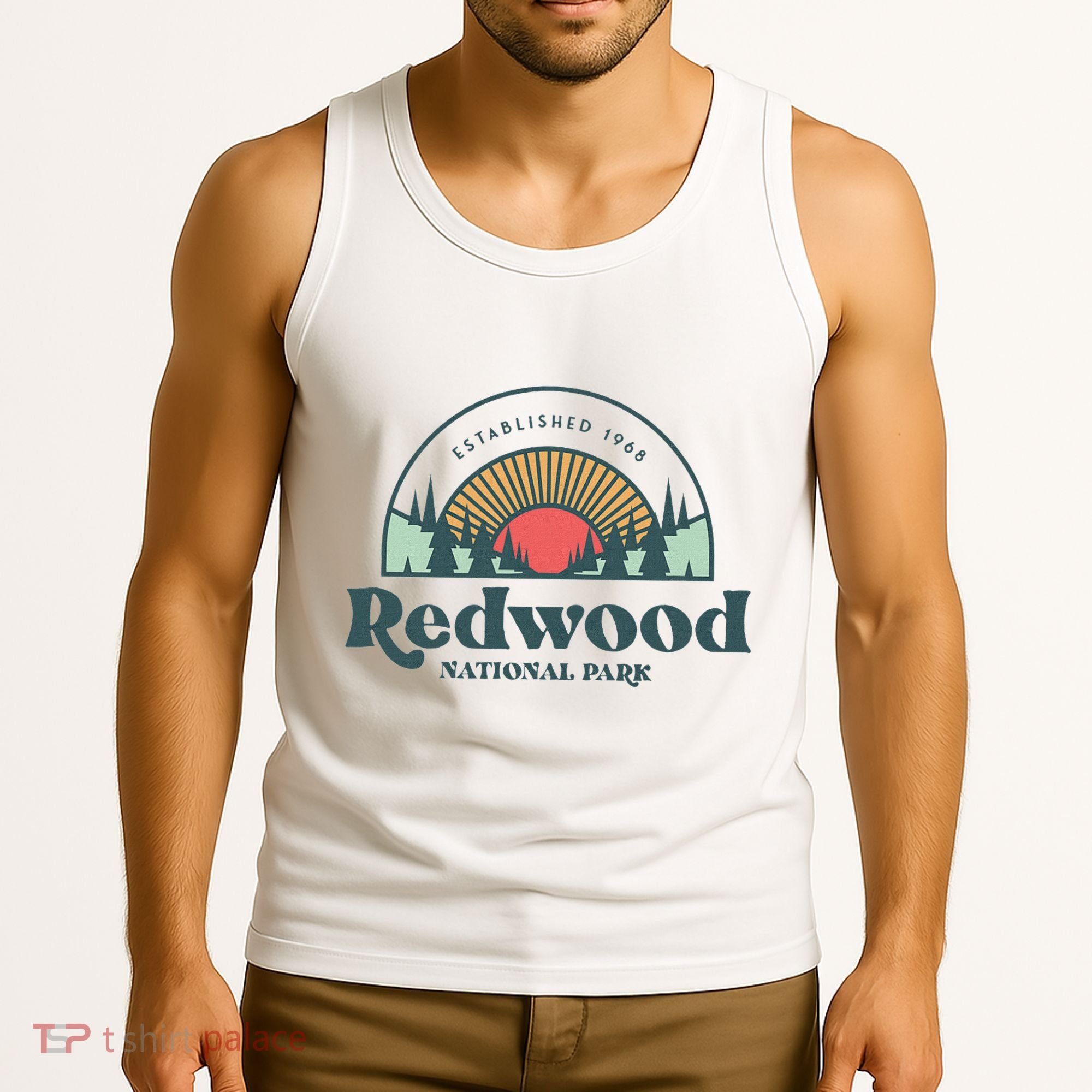 Family Vacation Retro Redwood National Park Tank Top