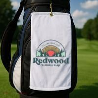 Family Vacation Retro Redwood National Park Golf Towel thumb 2