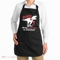 Funny Valentine Rawr Means I Love You In Dinosaur Trex Dinosaur Apron thumb 2