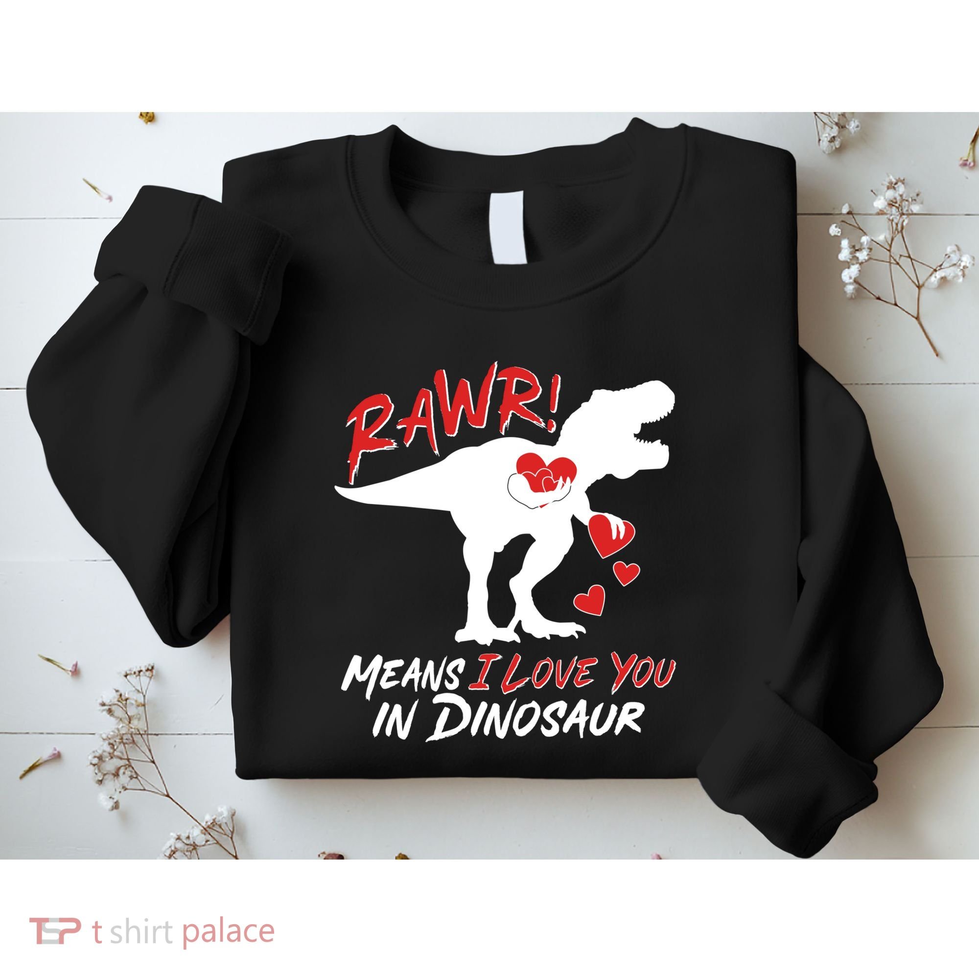 Funny Valentine Rawr Means I Love You In Dinosaur Trex Dinosaur Sweatshirt