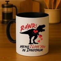 Funny Valentine Rawr Means I Love You In Dinosaur Trex Dinosaur Coffee Mug thumb 4