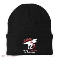 Funny Valentine Rawr Means I Love You In Dinosaur Trex Dinosaur Beanie thumb 0